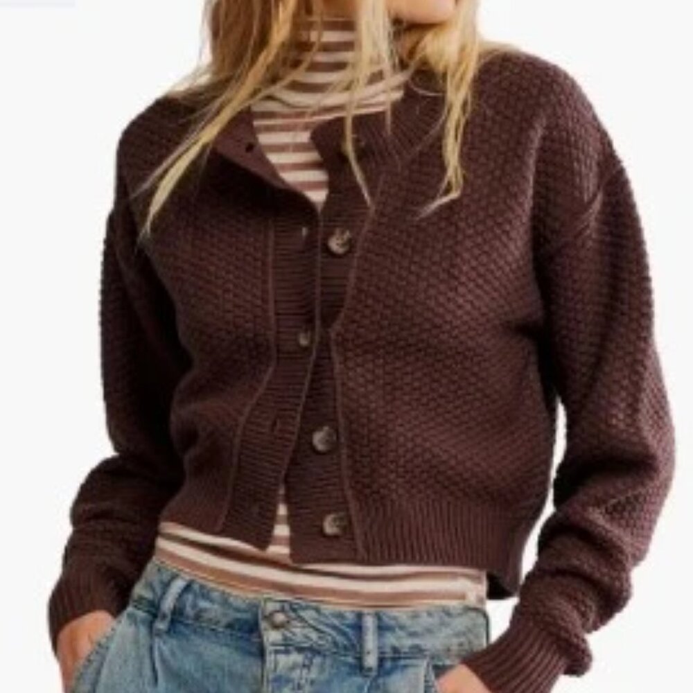 Potting Soil brown Free People Lila Cardigan